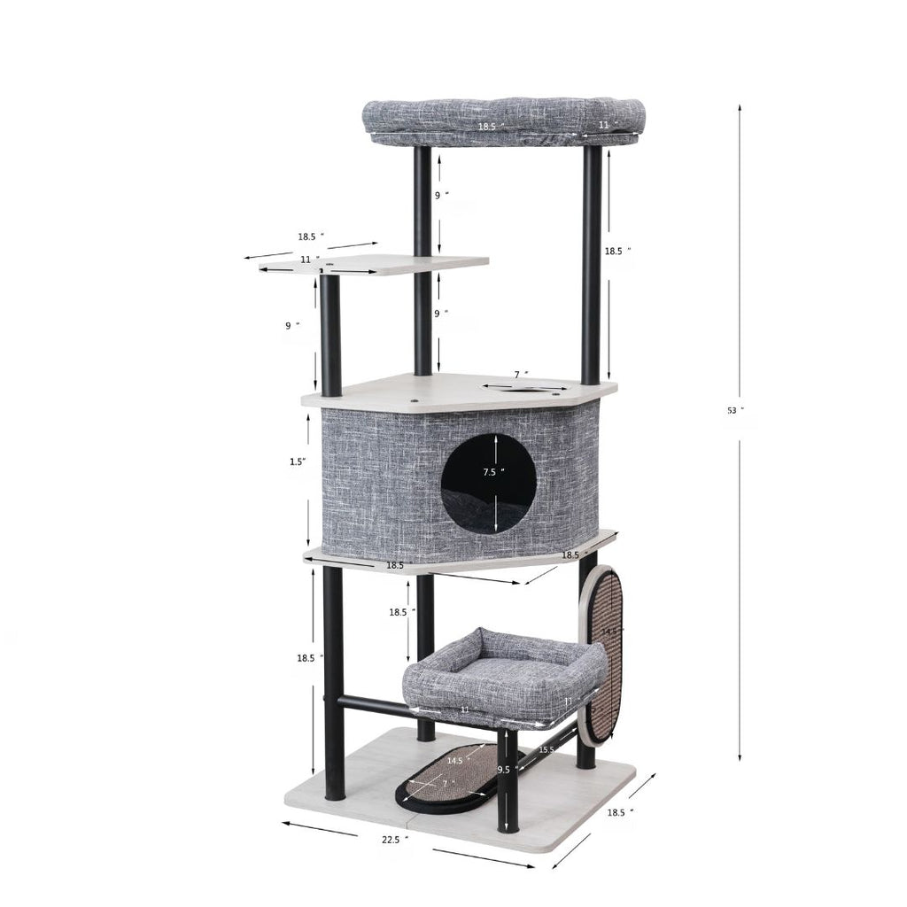 PetPals Grayson Industrial Style Cat Tree