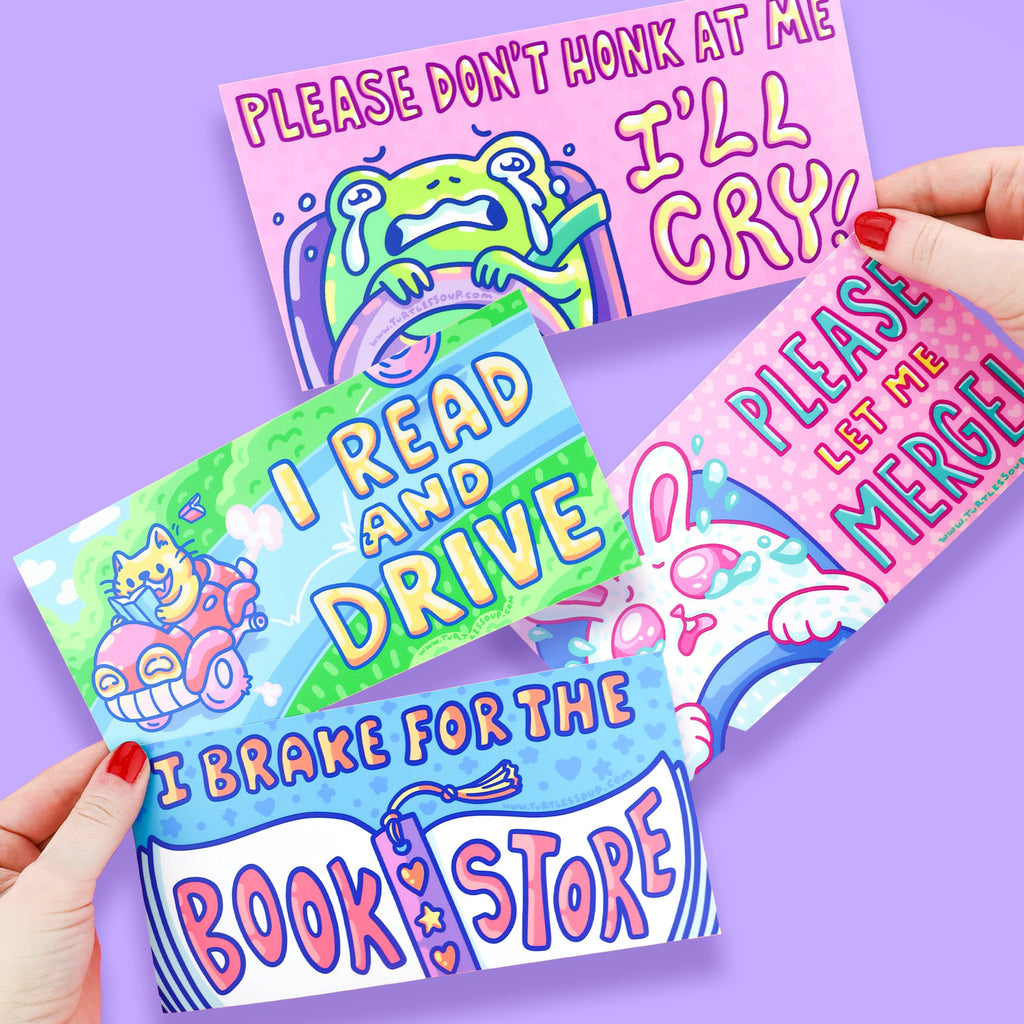I Read and Drive Cat Car Bumper Vinyl Sticker