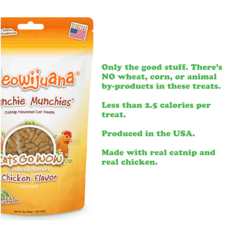 Meowijuana Crunchie Munchies Chicken and Catnip Cat Treats