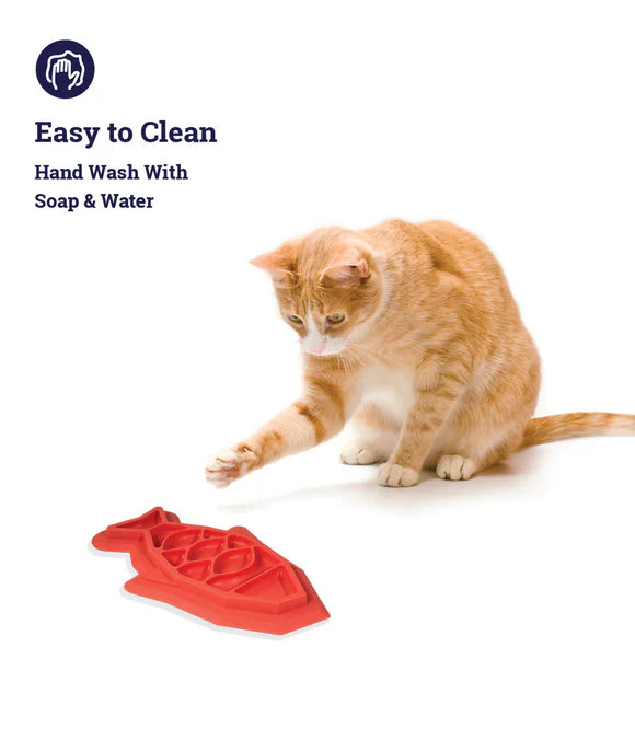 Fishie Fun Feed Mat Slow Feeder Cat Dish