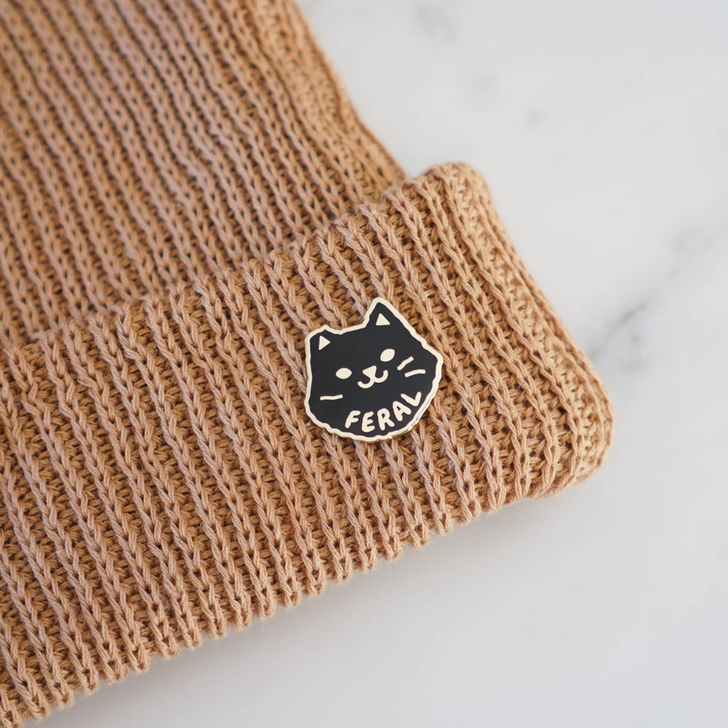 Feral Black Cat Hard Enamel Pin