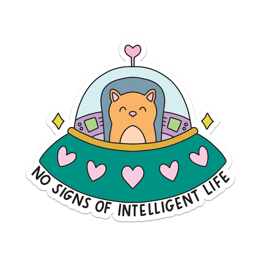 No Signs of Intelligent Life Orange Cat Vinyl Sticker