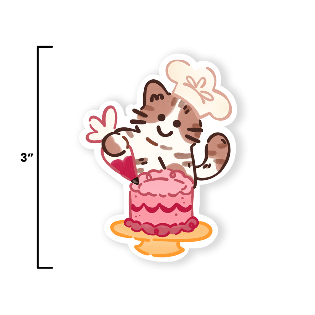 Baker Baking Cake Pastry Chef Cat Vinyl Sticker