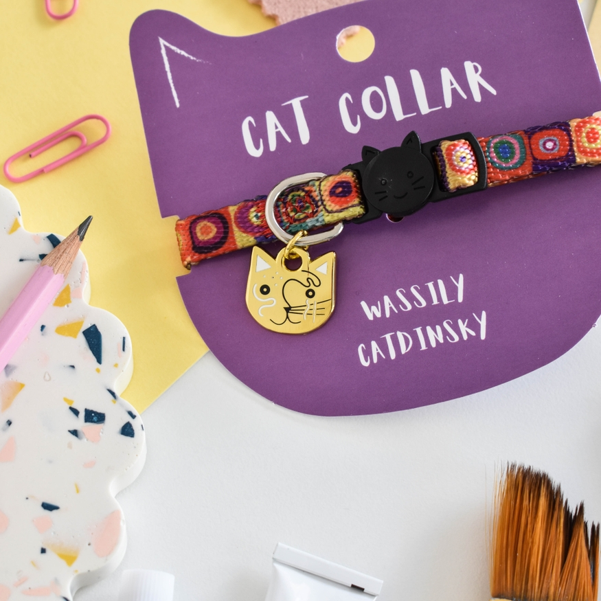Wassily Catdinsky Breakaway Cat Collar with Charm