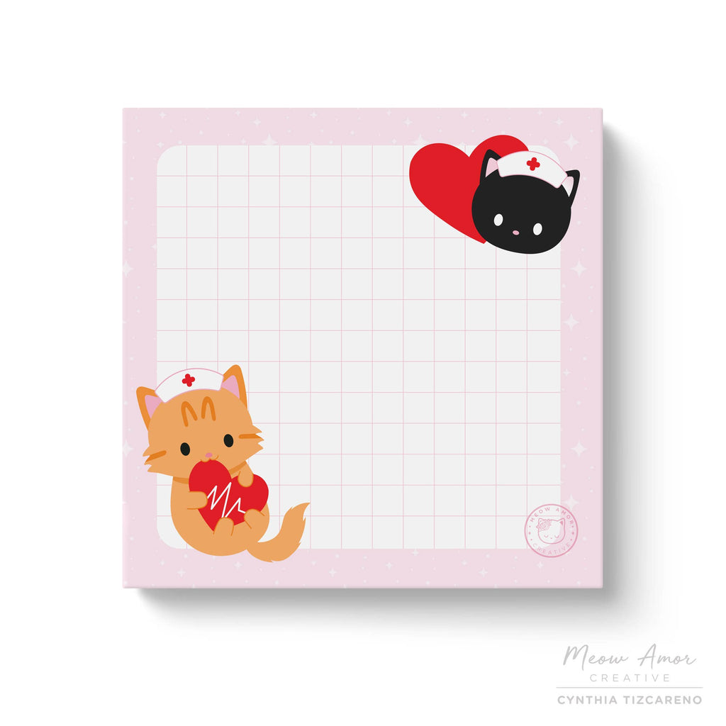 Medical Nurse Cats Grid Post-it Sticky Notes