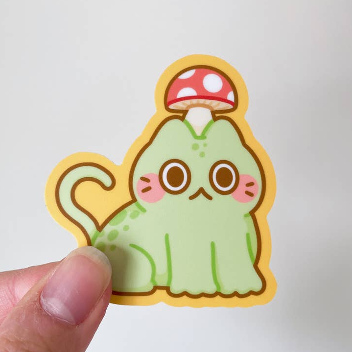 Mushroom Frog Cat sticker