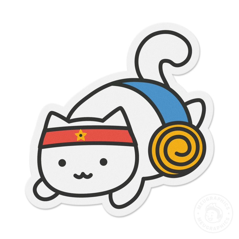 White Wonder Cat sticker