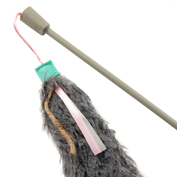 SmartyKat Crazy Catch Breakaway Plush Tail Wand Cat Toy