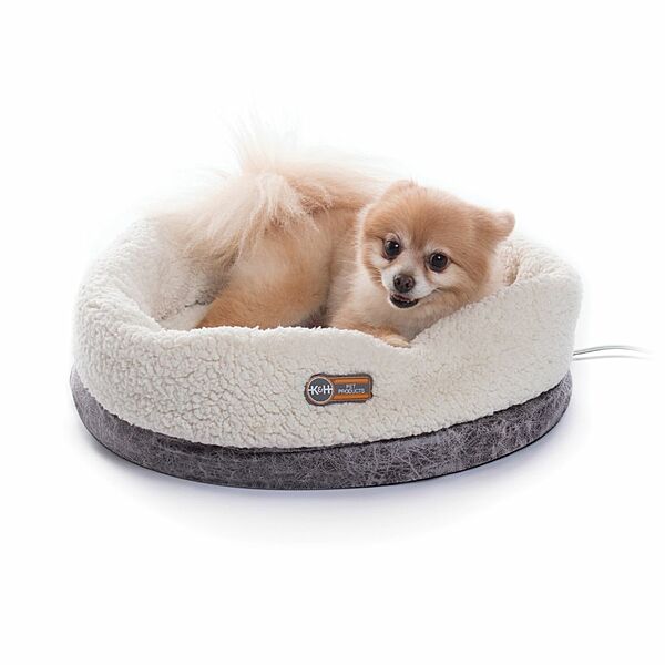 14"x18" Heated Cat Bed Bomber Gray Thermo-Snuggle