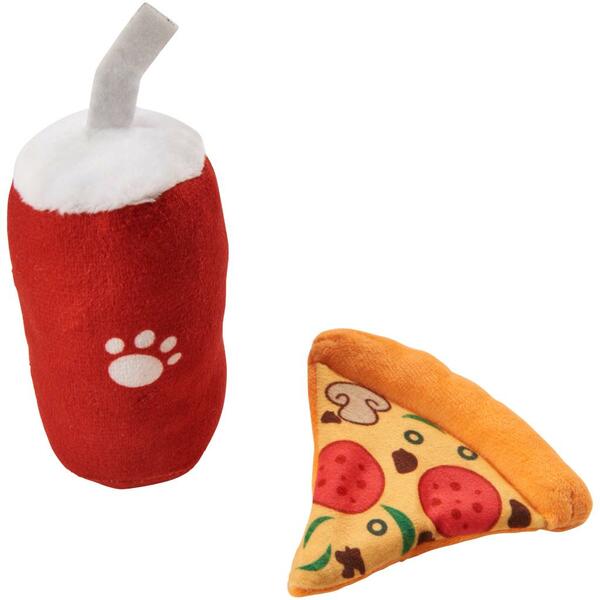 American Takeout Pizza & Cola Catnip Toys 2pk
