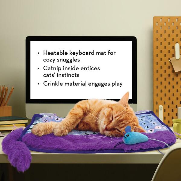KONG Comfort Key Heatable Crinkle Play Mat Catnip Toy Bed