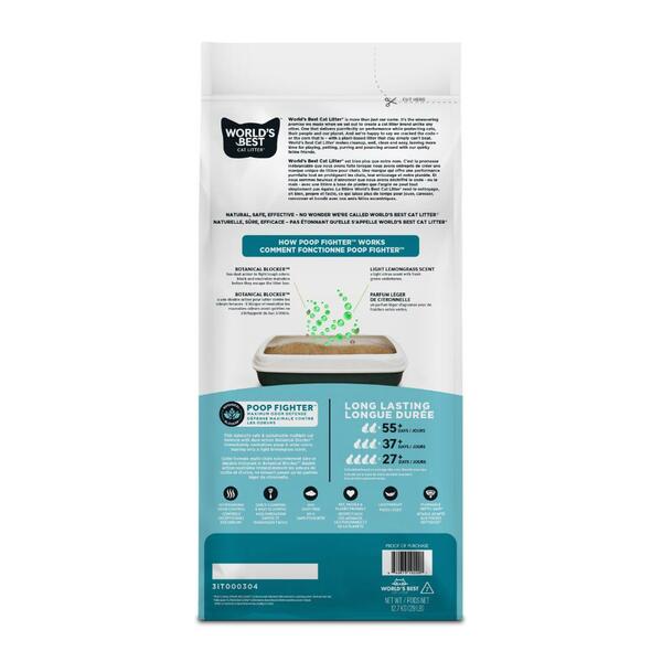 World's Best Poop Fighter Clumping Flushable Scented Cat Corn Litter ...