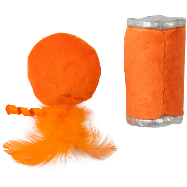 Orange Mice Soda Catnip Toy 2pk