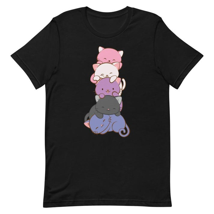Genderfluid Cat Pile t-shirt