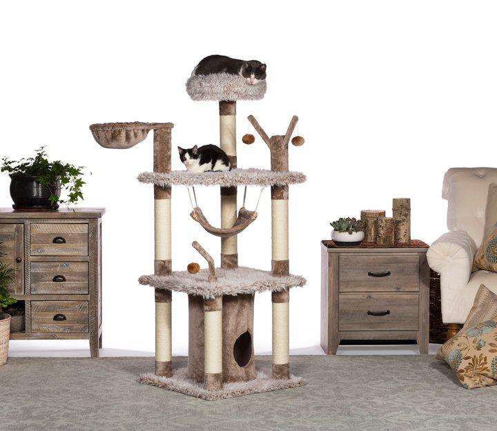 Kitty Power Paws Siberian Mountain Cat Tree Tower Perch with Condo