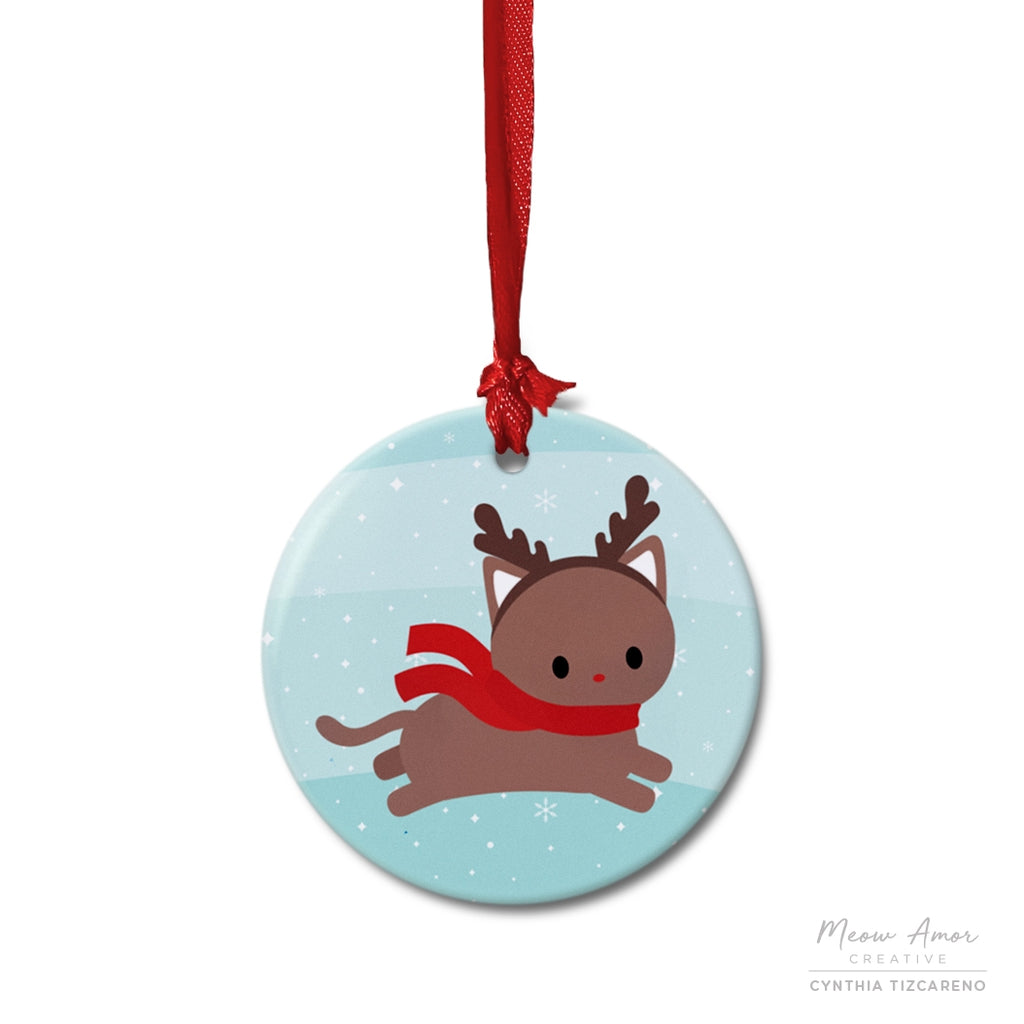 Reindeer cat ornament