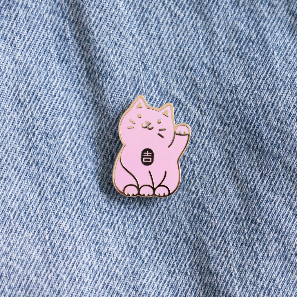 Lucky Cat enamel pin