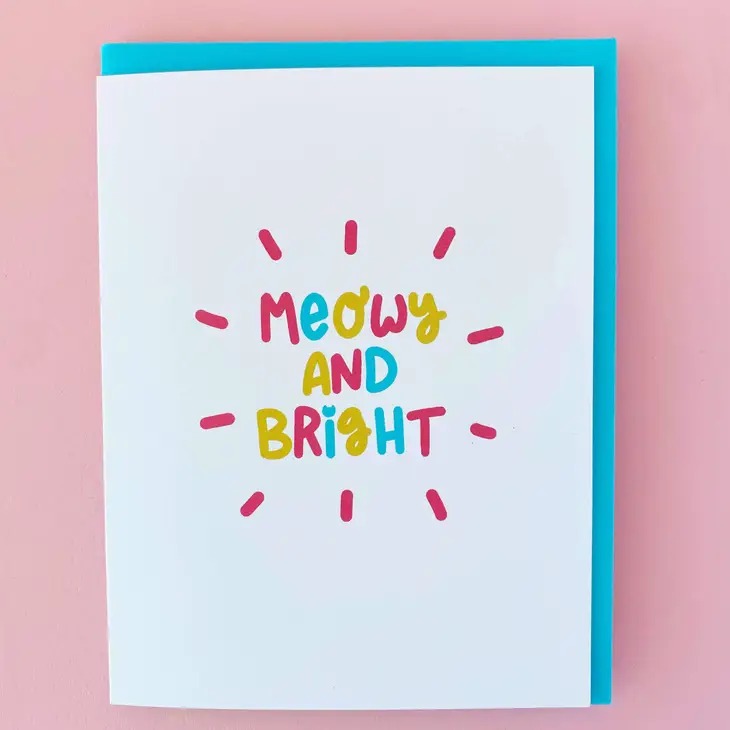 Meowy and Bright card