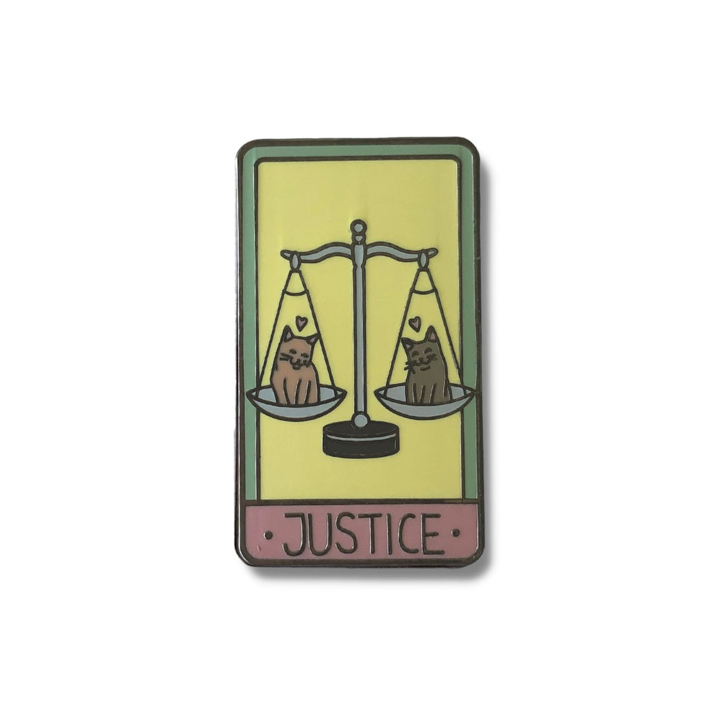 Justice Tarot enamel pin