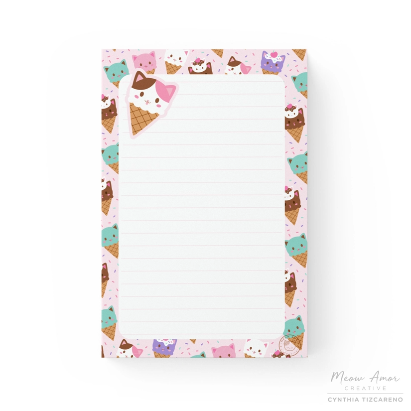 Ice Cream lined notepad