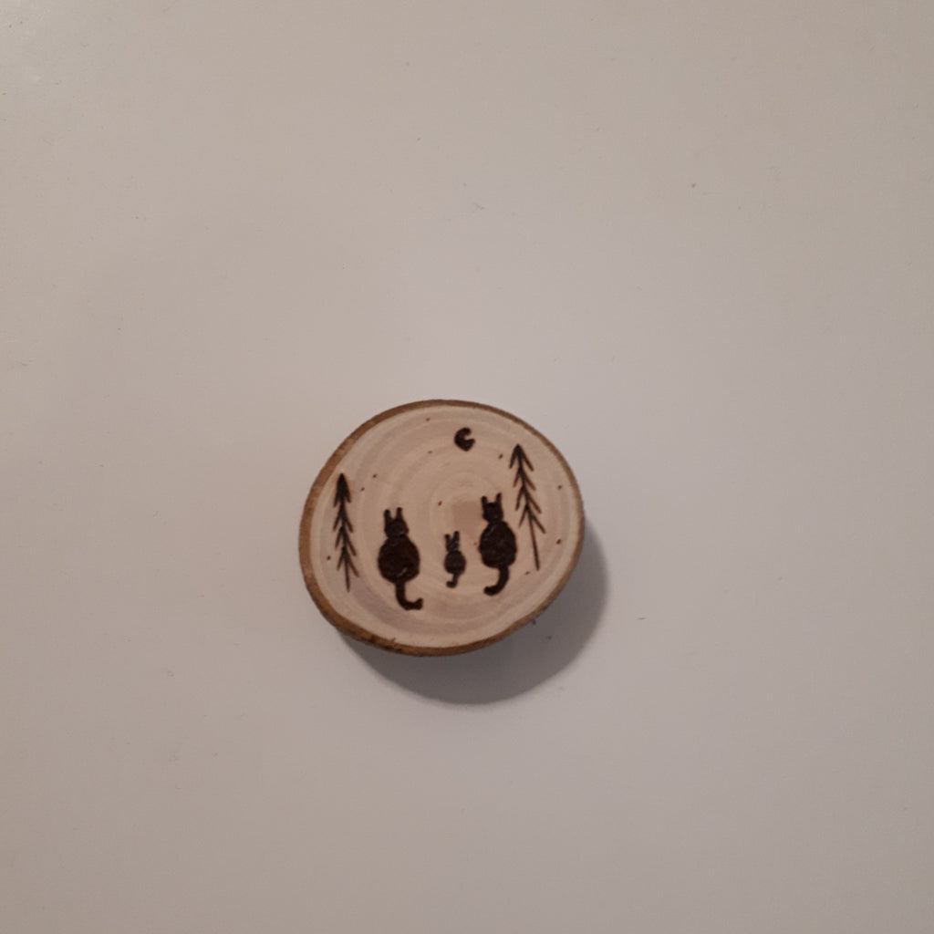 Wood burned magnets