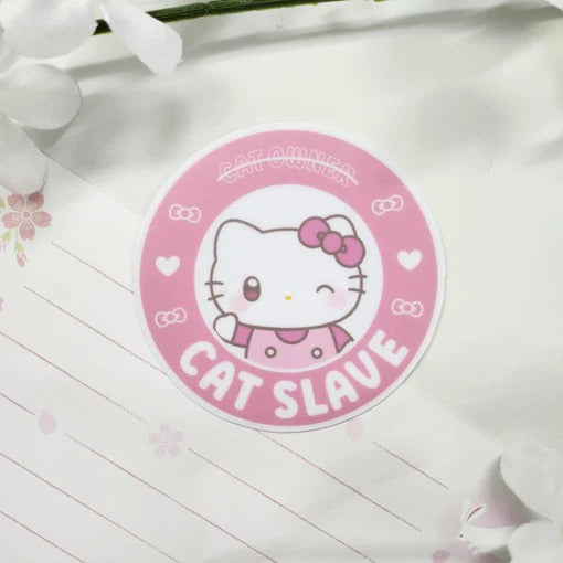 Cat Slave Badge mini sticker