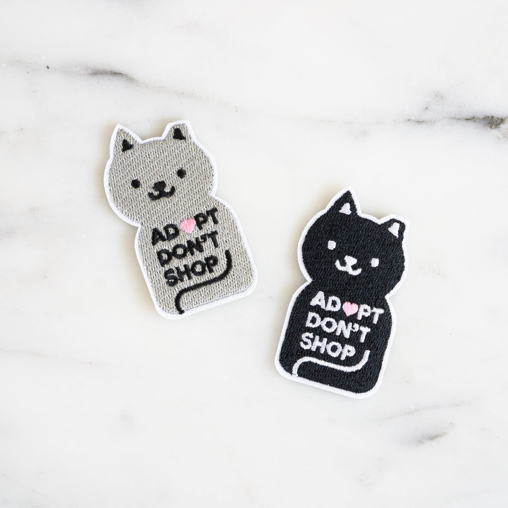 Adopt Don't Shop Tipped Ear Embroidered Patch