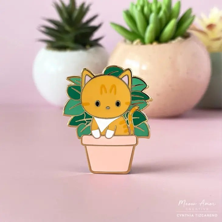 Plant Cats enamel pin