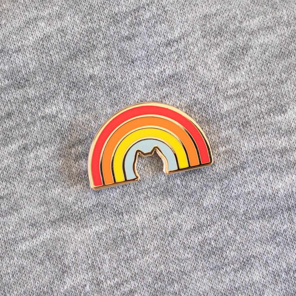 Cat Rainbow enamel pin
