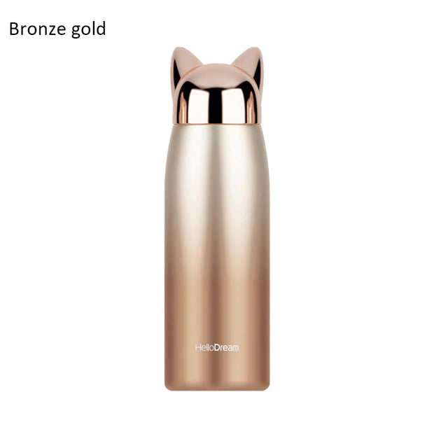 Ombre cat ear water bottle