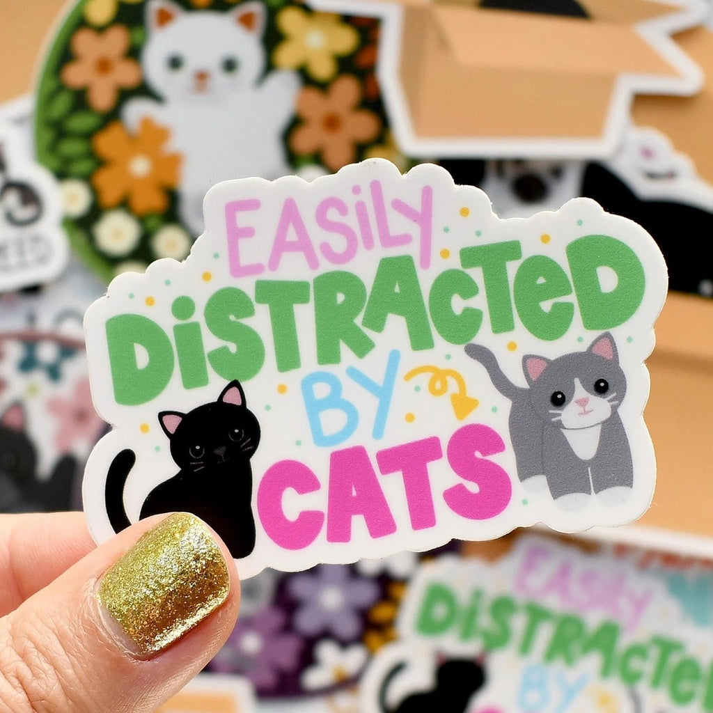 Easily Distracted by Cats sticker