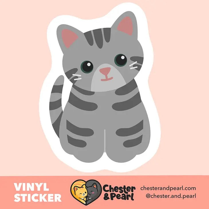 Grey Tabby Cat sticker