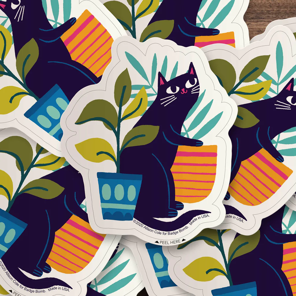 Jungle Plant Cat sticker