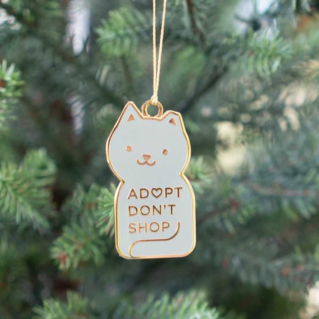 Adopt Don't Shop Tipped Ear Metal Holiday Ornament