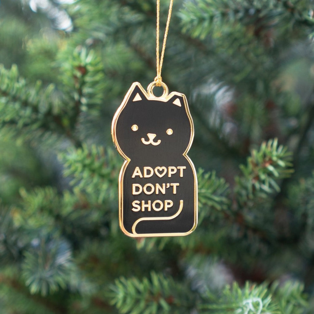 Adopt Don't Shop Tipped Ear Metal Holiday Ornament