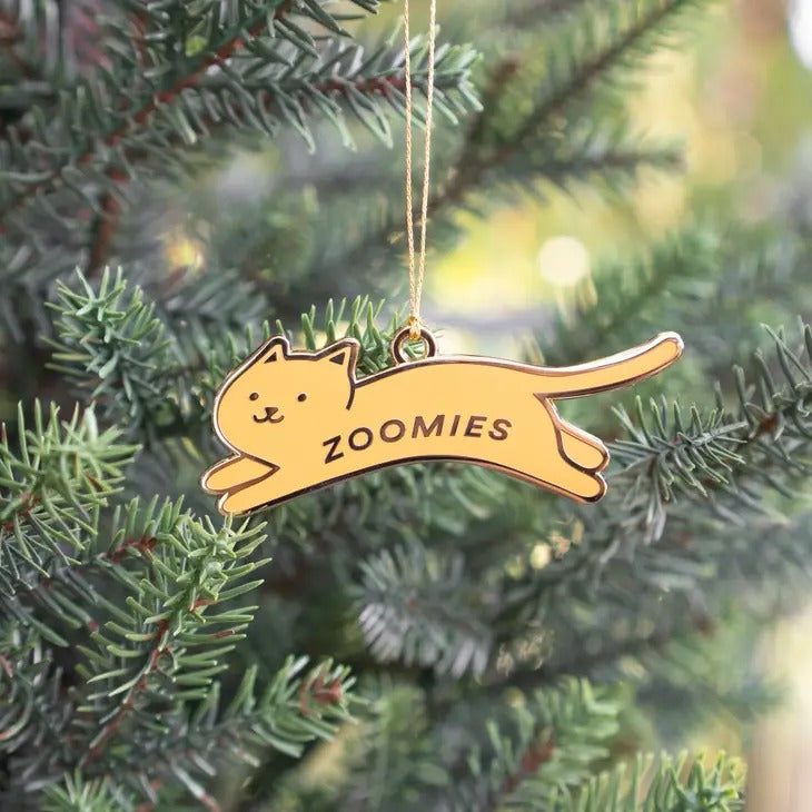 Zoomies Cat Metal Holiday Ornament