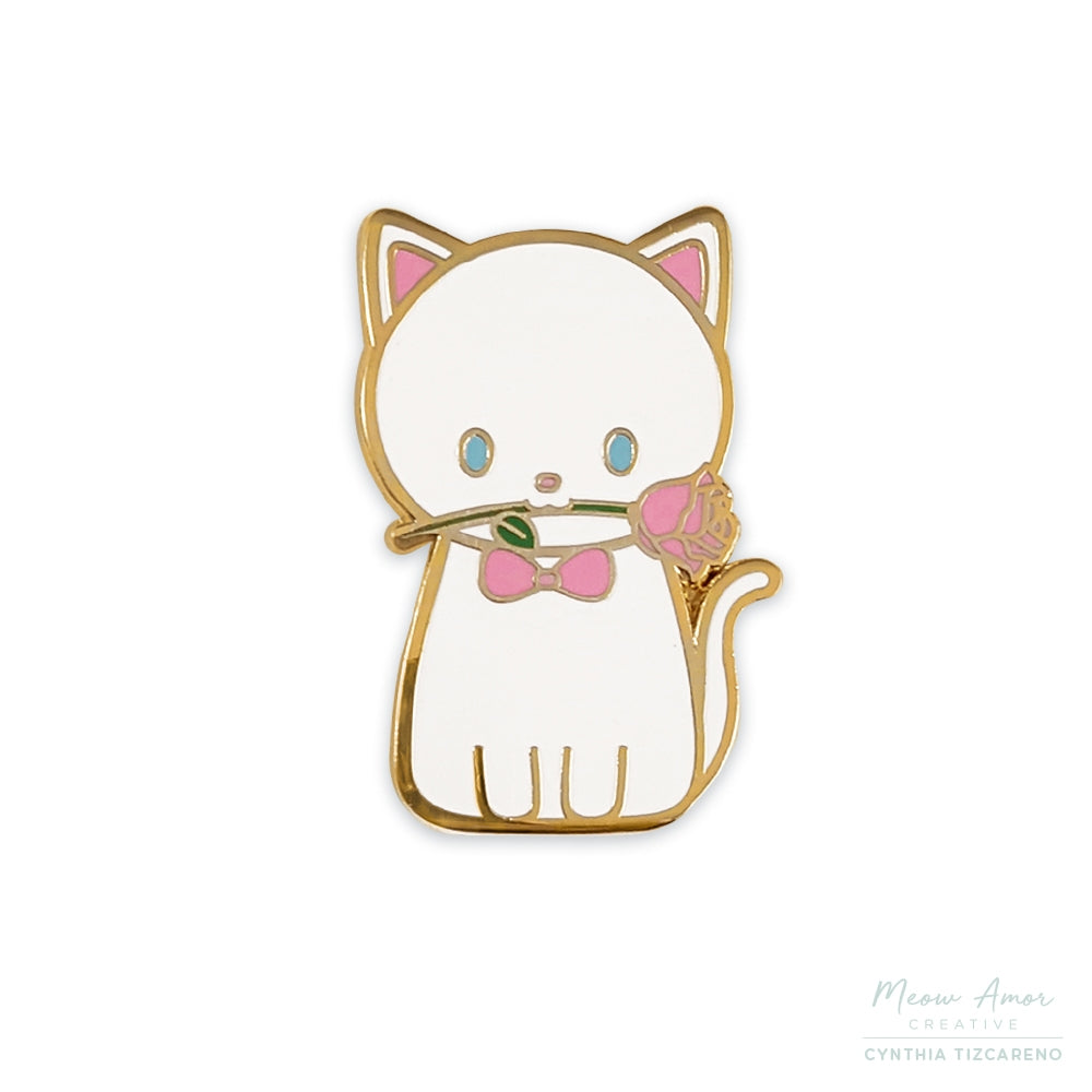 Romantic Cat enamel pin