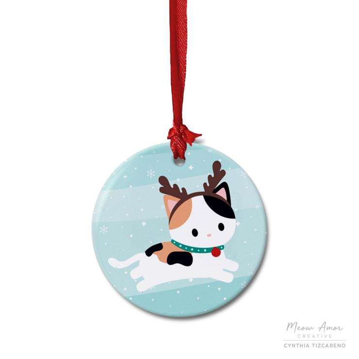 Reindeer cat ornament