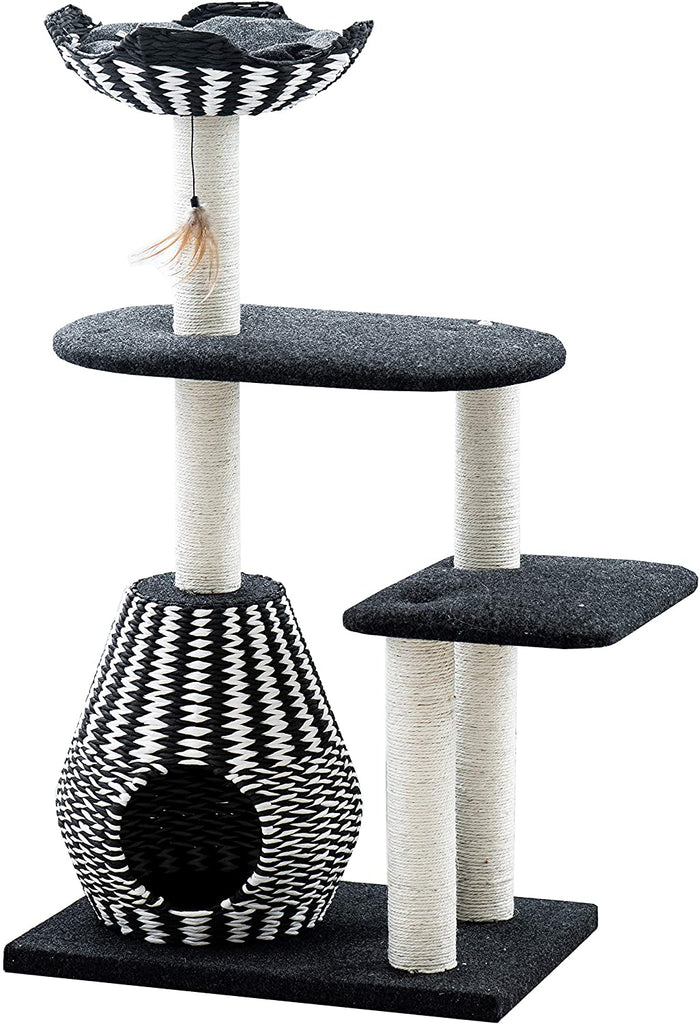 PetPals Ace Handwoven Cat Tree Condo and Perch