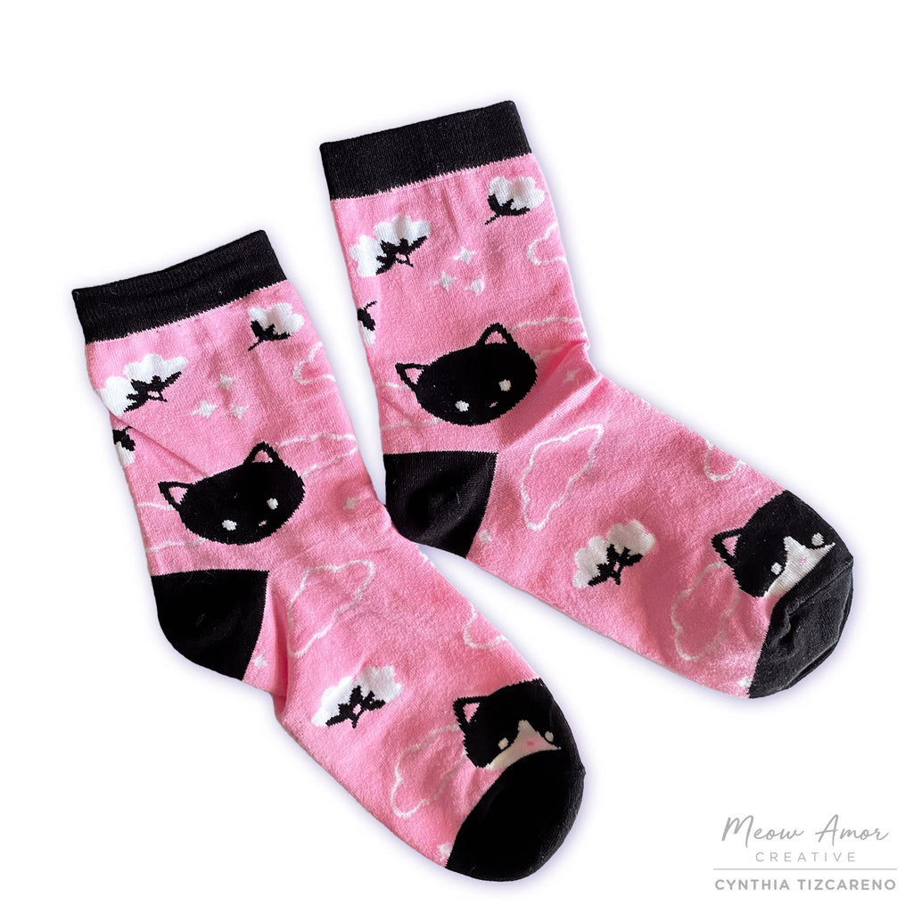 Meow Meow Pink socks