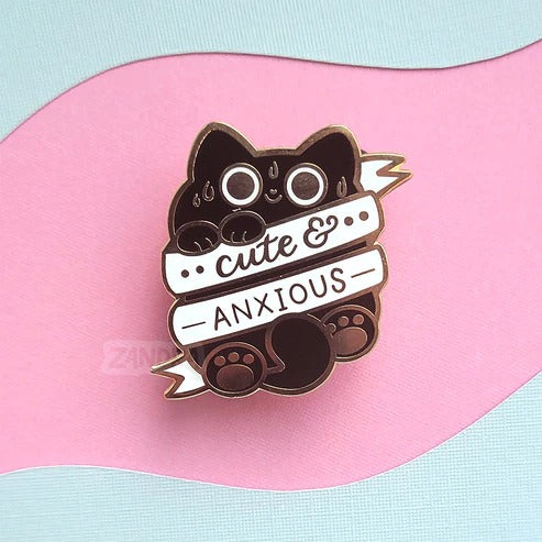 Cute and Anxious enamel pin