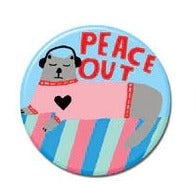 Peace Out button