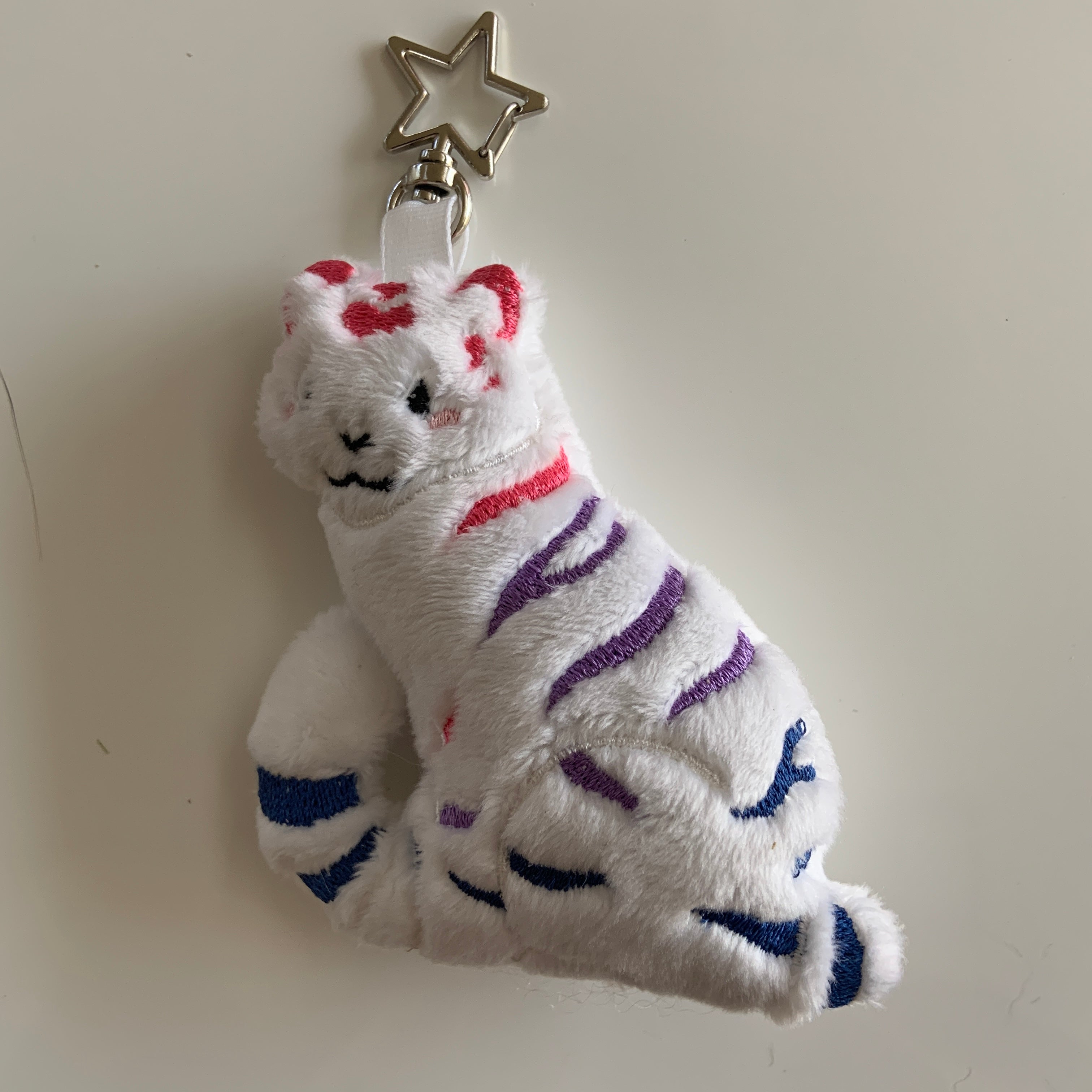 Plush tiger keychain on sale