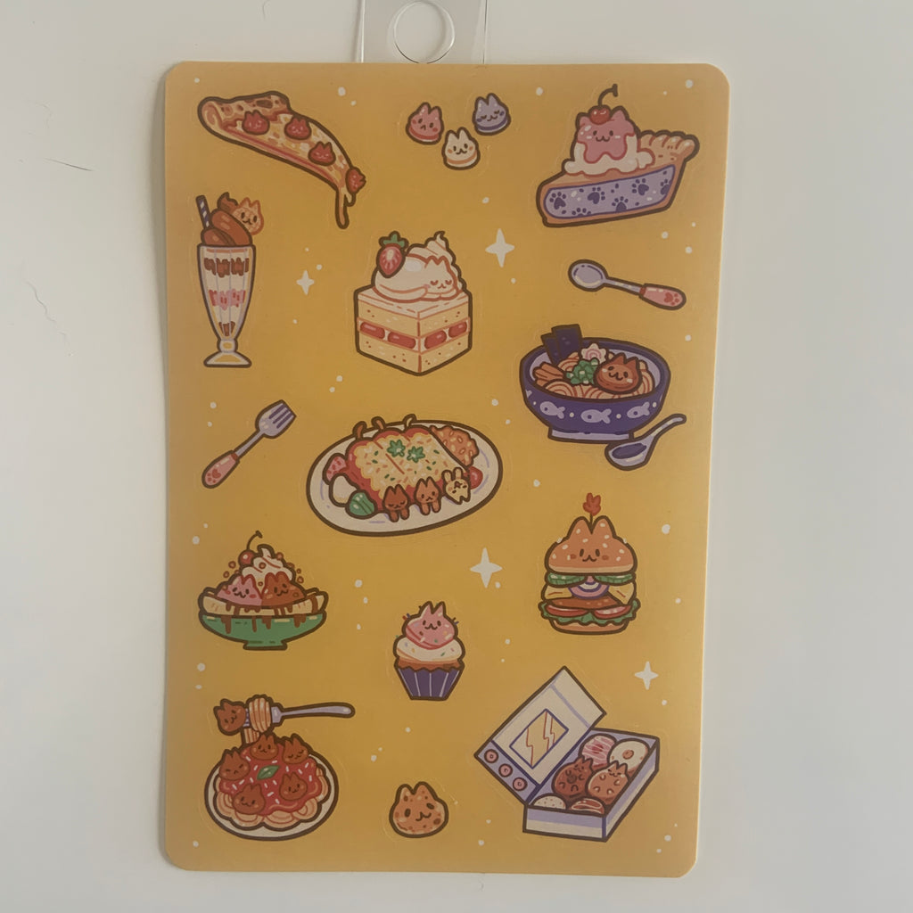 Food Cat sticker sheet