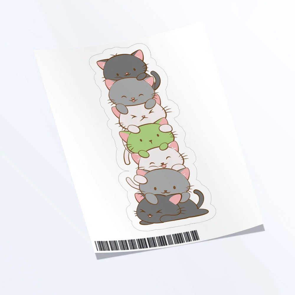 Agender Cat Pile sticker