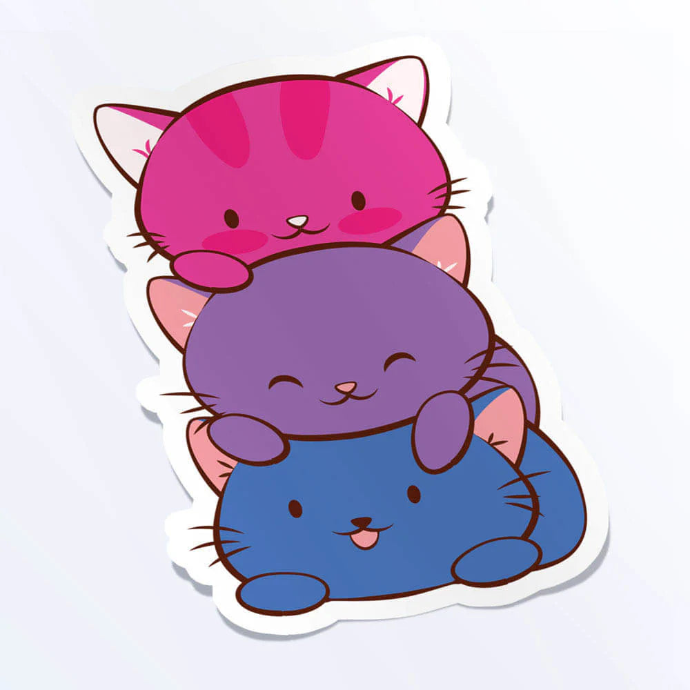 Bisexual Cat Pile sticker