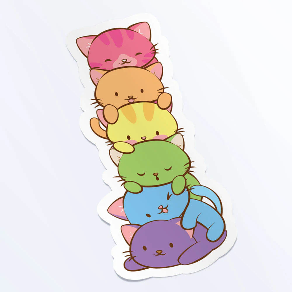 Rainbow Cat Pile sticker
