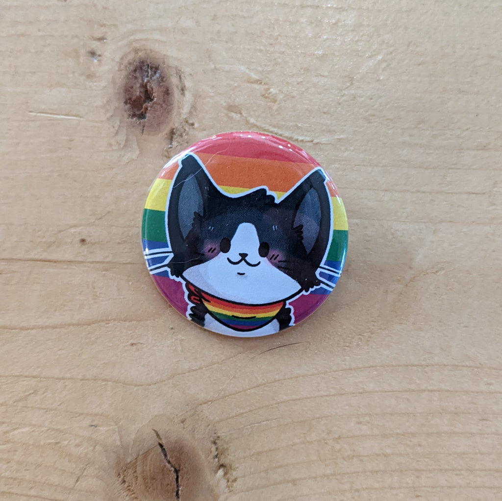 Rainbow Pride Kitty button
