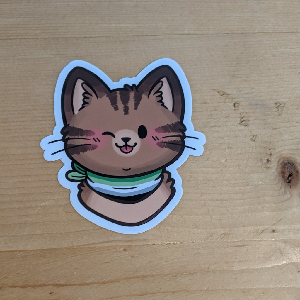 Aromantic Pride Kitty sticker