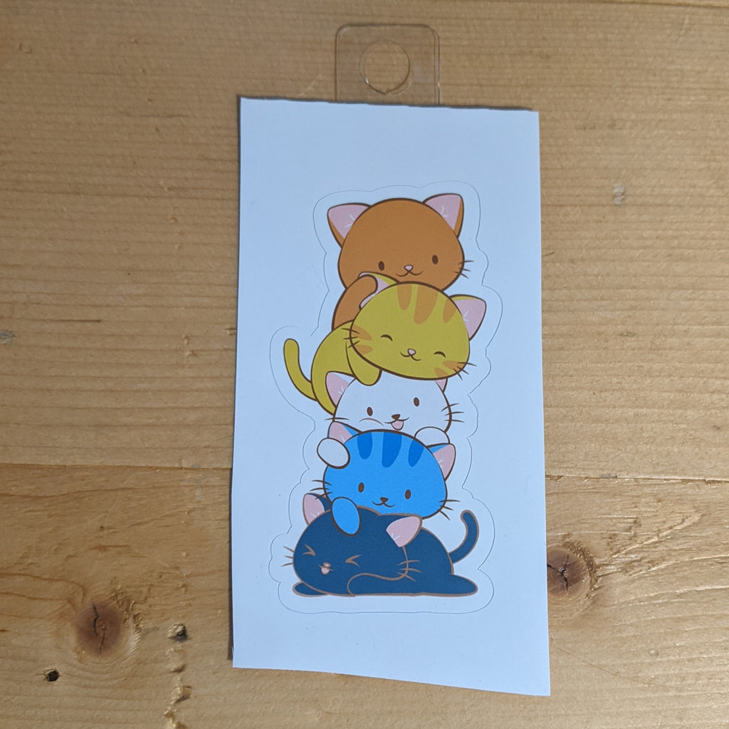 Aro Ace Cat Pile sticker